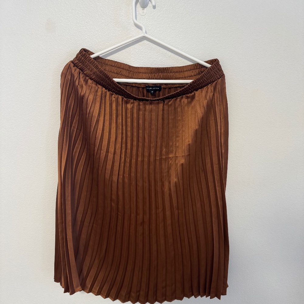 Copper Pleated Skirt